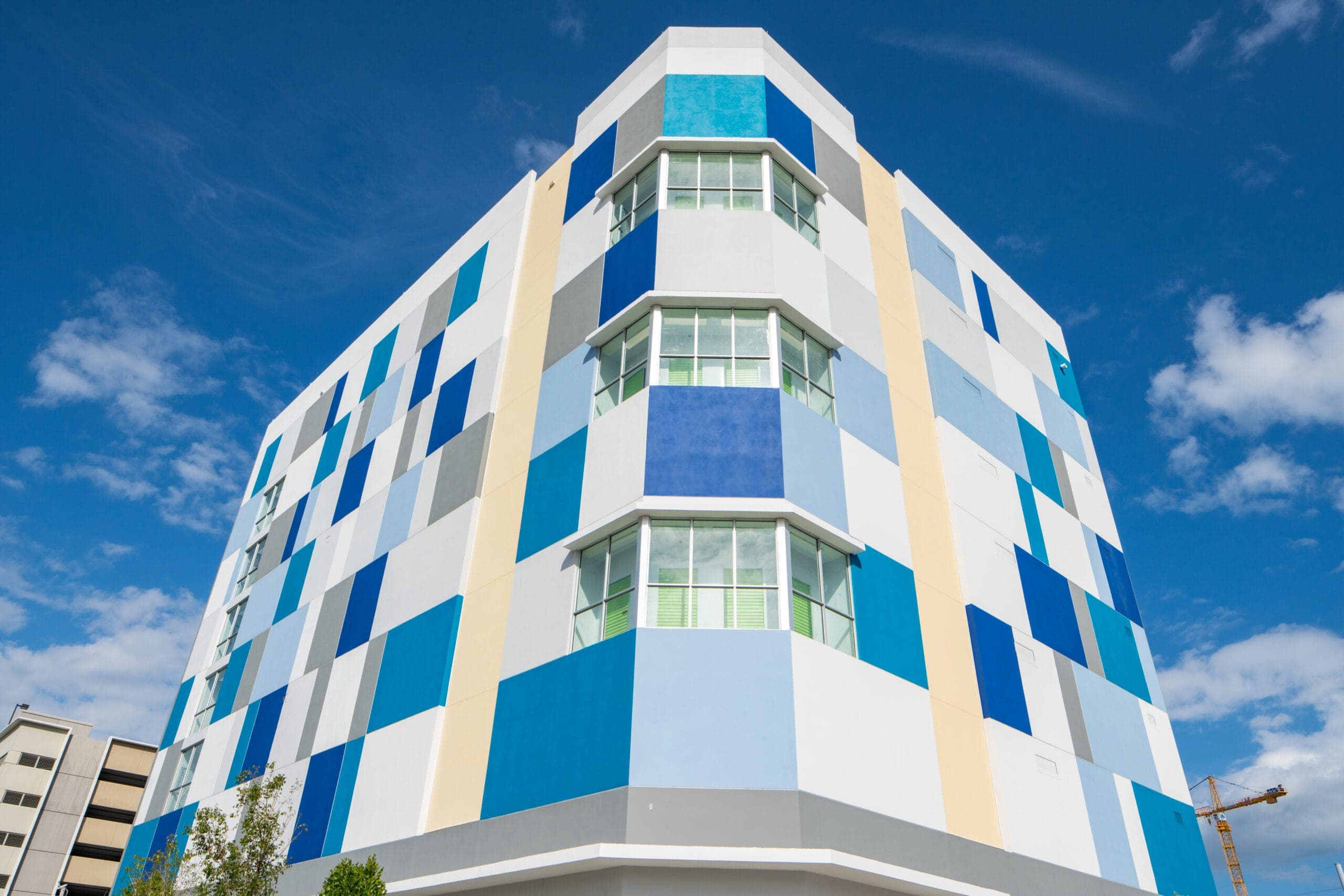 Modern Blue Commercial Building